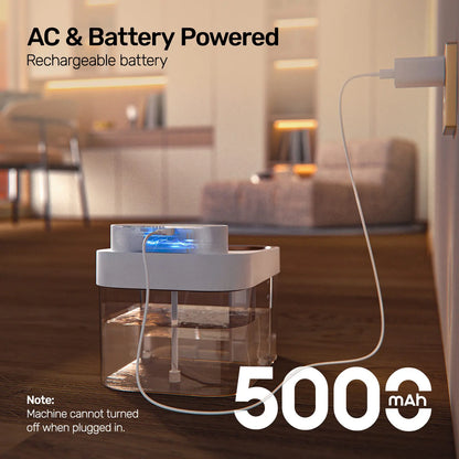 Wi-Fi Pet Water Fountain – App Control, 5000mAh Battery – Clean/Waste Separation for Cats