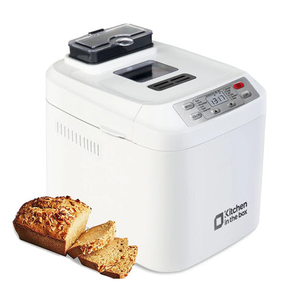 Bread Maker Machine – 12-in-1 with Auto Fruit Nut Dispenser – 2LB Loaf, Gluten-Free, 13H Timer & 3 Crust Settings