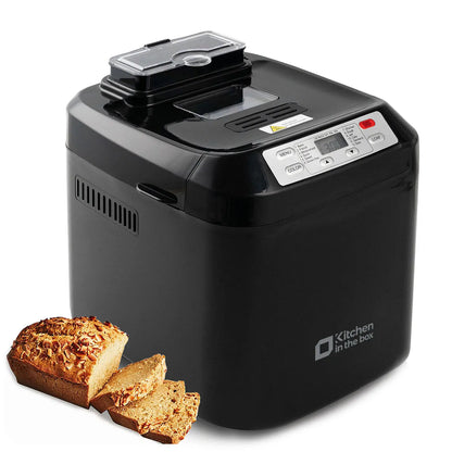 Bread Maker Machine – 12-in-1 with Auto Fruit Nut Dispenser – 2LB Loaf, Gluten-Free, 13H Timer & 3 Crust Settings