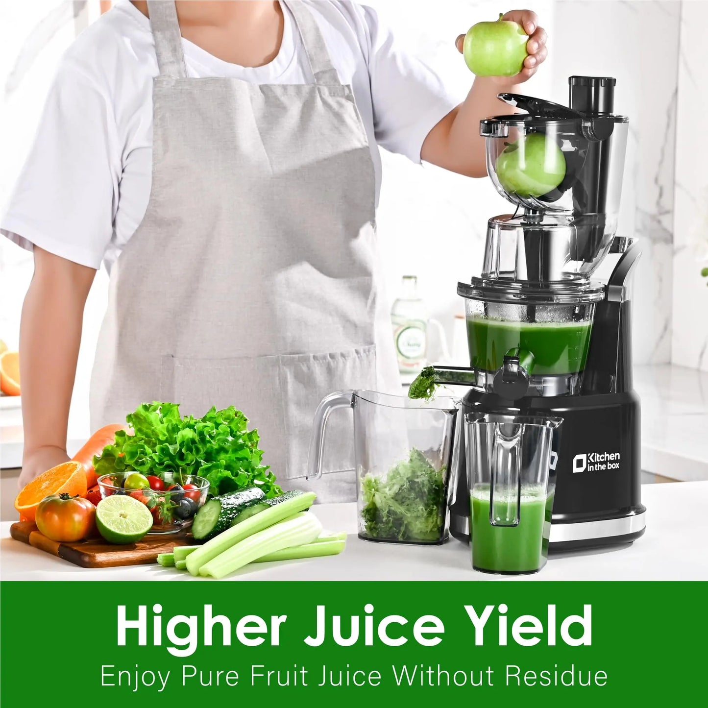 Slow Masticating Juicer – Cold Press, High Yield, Easy Clean – Quiet BPA-Free Home Juice Maker