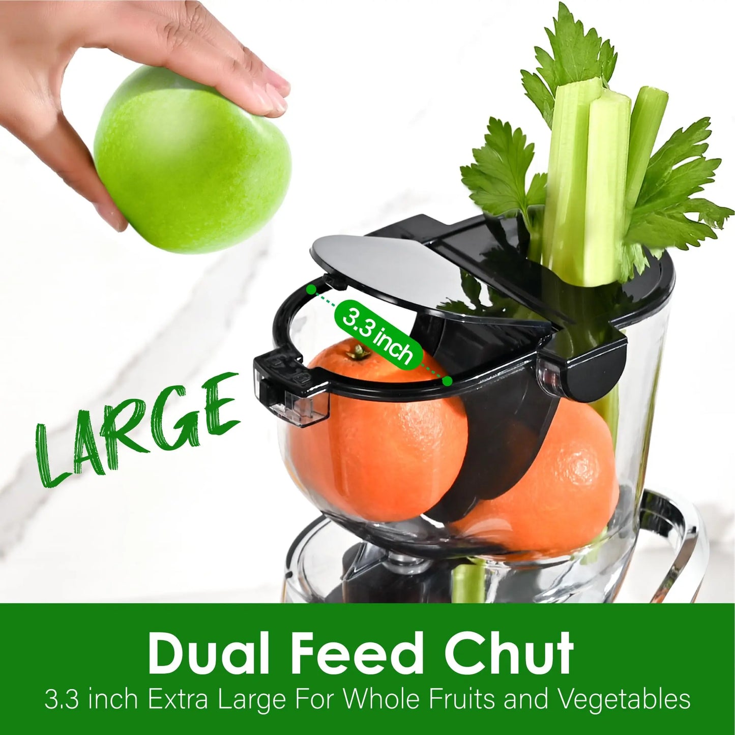 Slow Masticating Juicer – Cold Press, High Yield, Easy Clean – Quiet BPA-Free Home Juice Maker