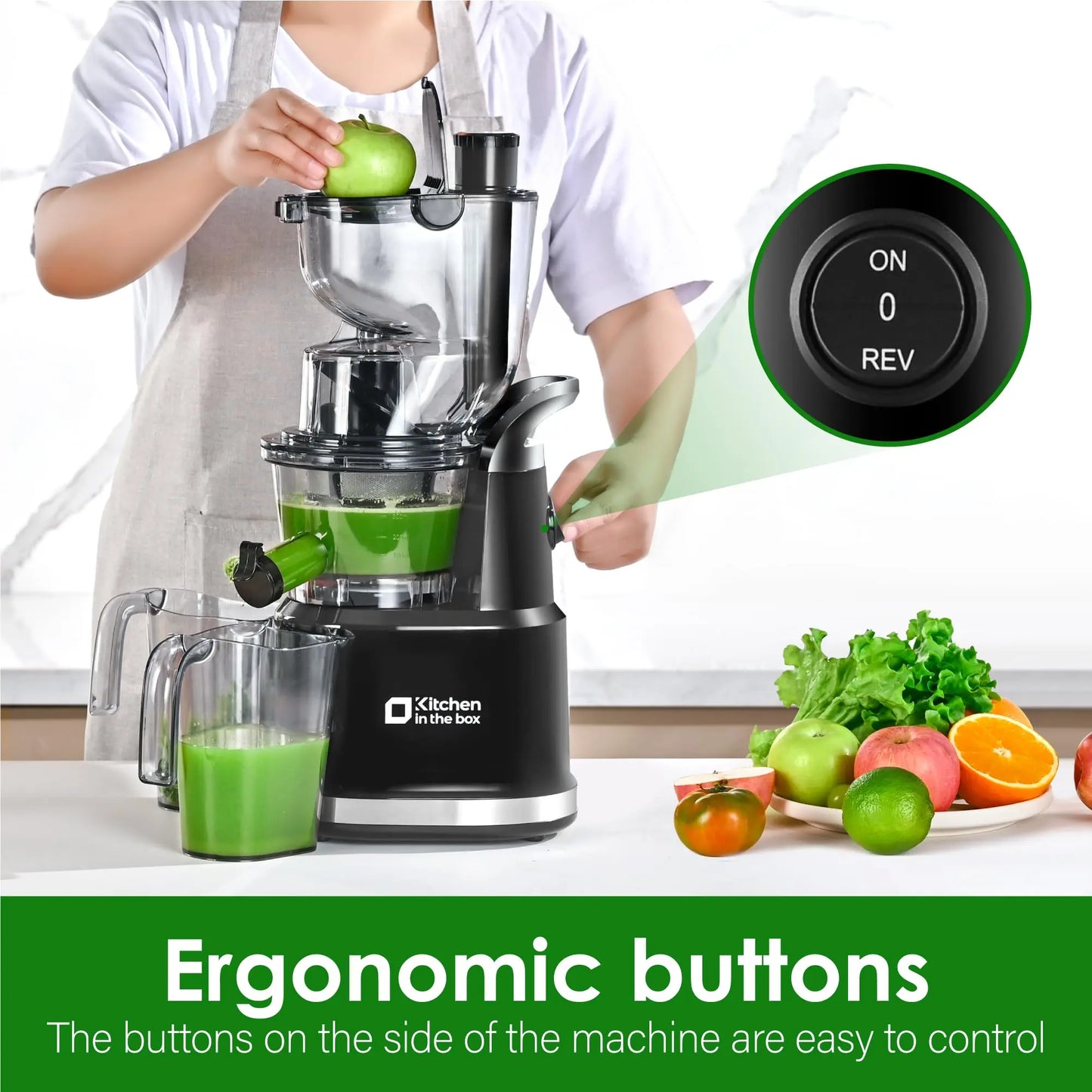 Slow Masticating Juicer – Cold Press, High Yield, Easy Clean – Quiet BPA-Free Home Juice Maker