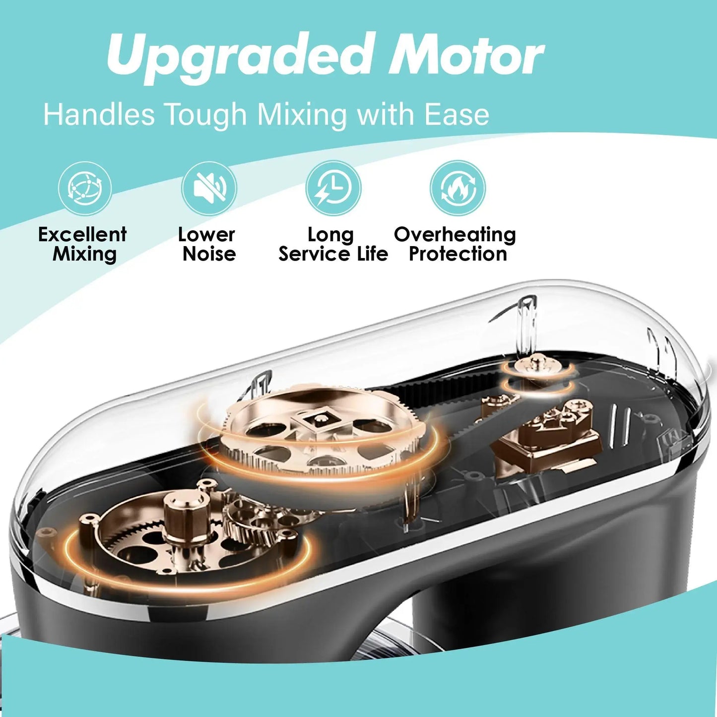 6.5QT Tilt-Head Stand Mixer – Upgraded 10-Speed Motor – Complete Set with Bowl, Hook, Whisk & Beater for Home Baking
