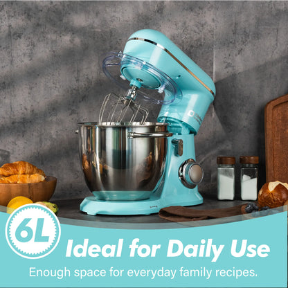 6.5QT Tilt-Head Stand Mixer – Upgraded 10-Speed Motor – Complete Set with Bowl, Hook, Whisk & Beater for Home Baking