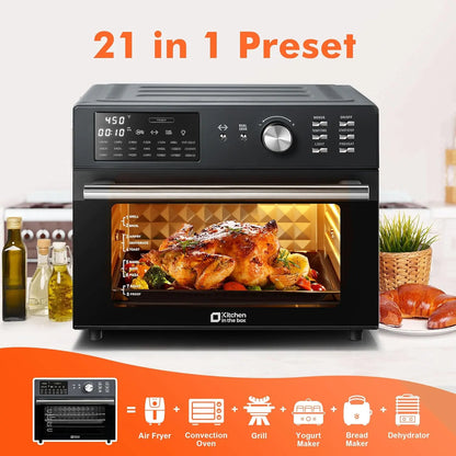 32QT Air Fryer Toaster Oven – 21-in-1, Convection, 1800W – Air Fry, Bake, Toast & Roast – 6 Accessories Included