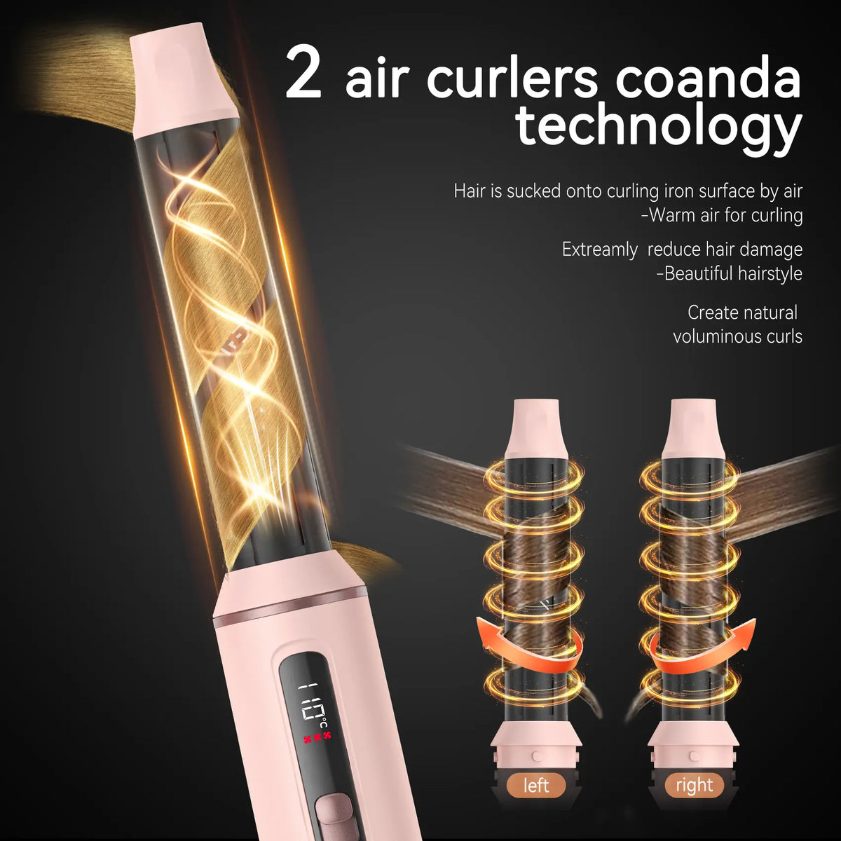 5-in-1 Salon Air Styler – Hot Air Brush, Ultra-Light – Curling & Hair Tools Set – 30-Day Warranty Included