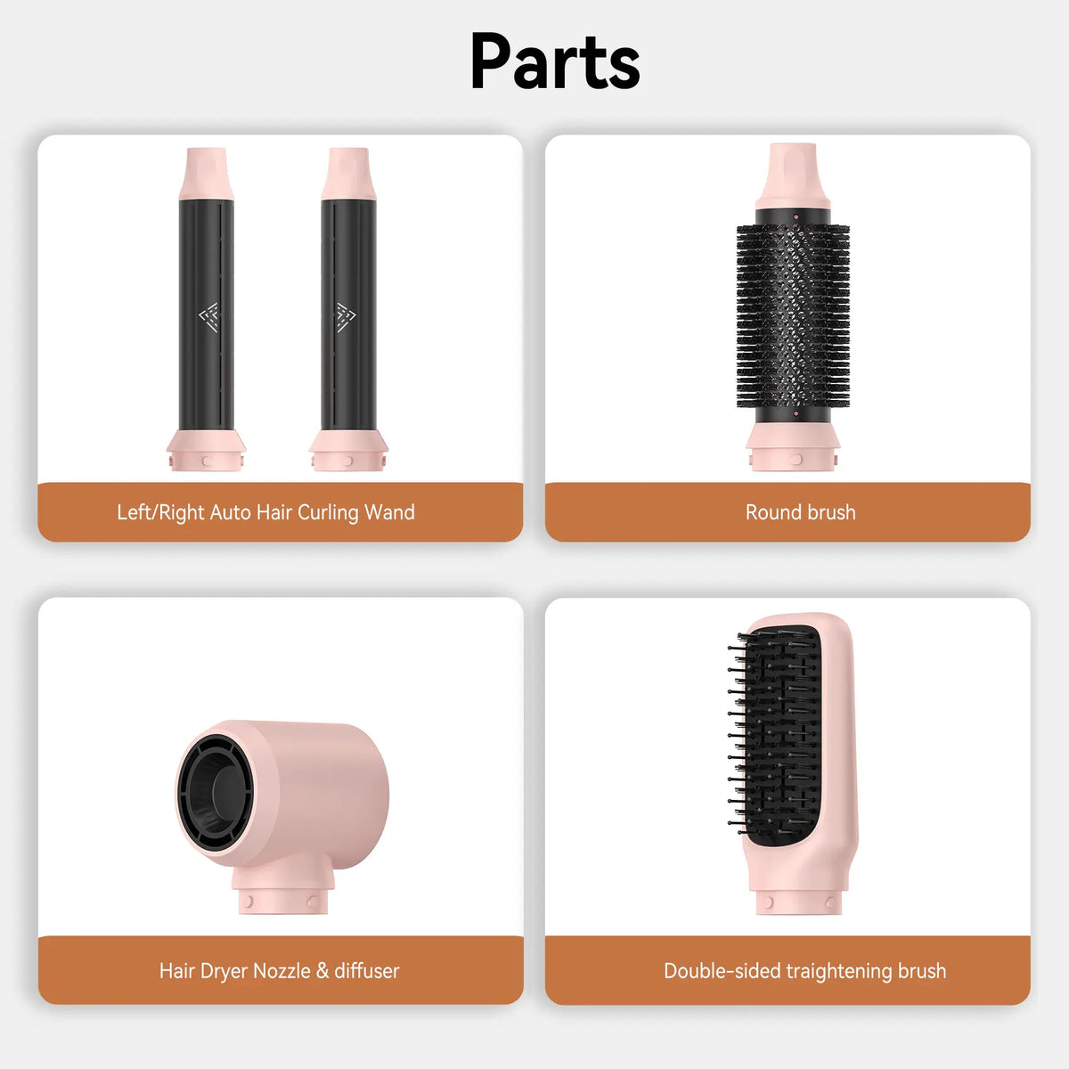 5-in-1 Salon Air Styler – Hot Air Brush, Ultra-Light – Curling & Hair Tools Set – 30-Day Warranty Included