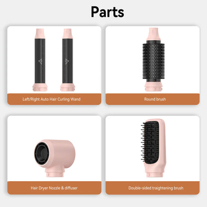 5-in-1 Salon Air Styler – Hot Air Brush, Ultra-Light – Curling & Hair Tools Set – 30-Day Warranty Included