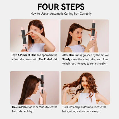 5-in-1 Salon Air Styler – Hot Air Brush, Ultra-Light – Curling & Hair Tools Set – 30-Day Warranty Included