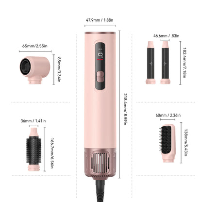 5-in-1 Salon Air Styler – Hot Air Brush, Ultra-Light – Curling & Hair Tools Set – 30-Day Warranty Included