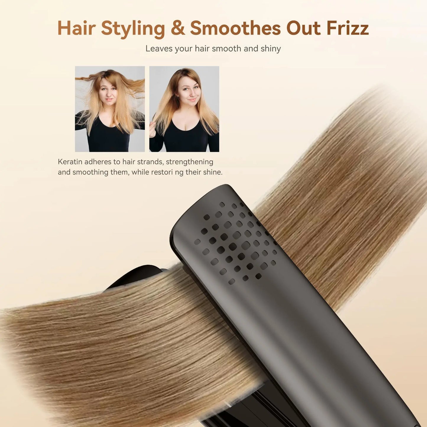 Infrared Steam Hair Styling Tool – 2-in-1 Straightener & Curler – Anti-Frizz, Smooth, Steam Protection for Salon Results