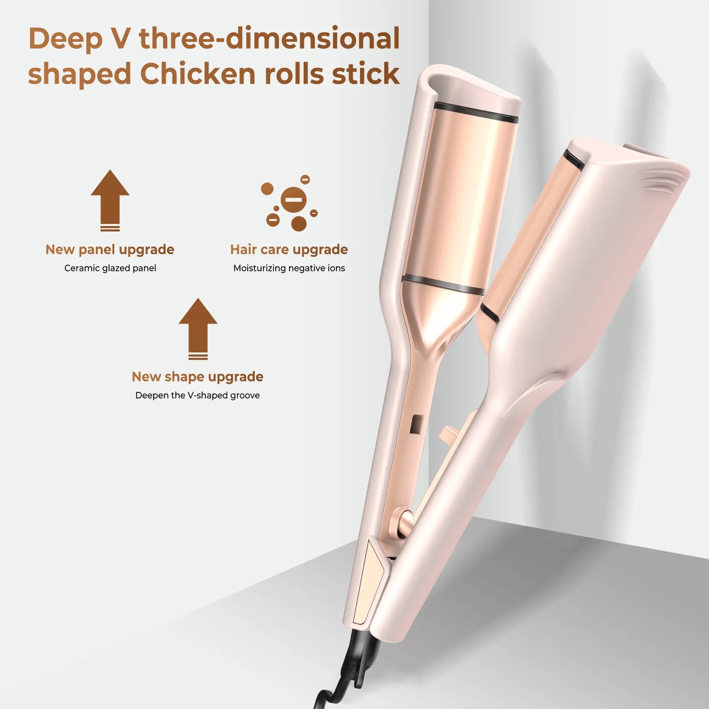Ionic Deep Waver – Effortless Beachy Wave Curler – Pink, Creates Natural Voluminous Curls – Hair Styling Made Easy