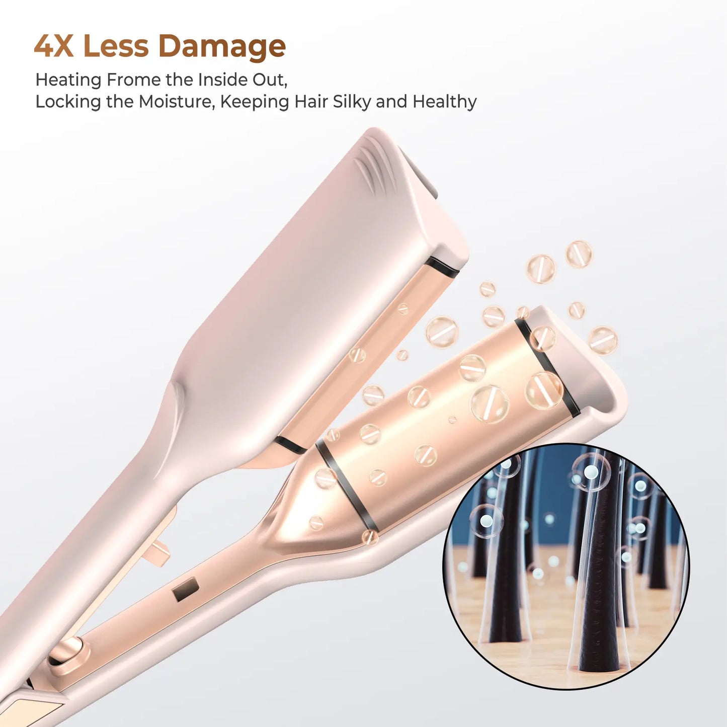 Ionic Deep Waver – Effortless Beachy Wave Curler – Pink, Creates Natural Voluminous Curls – Hair Styling Made Easy