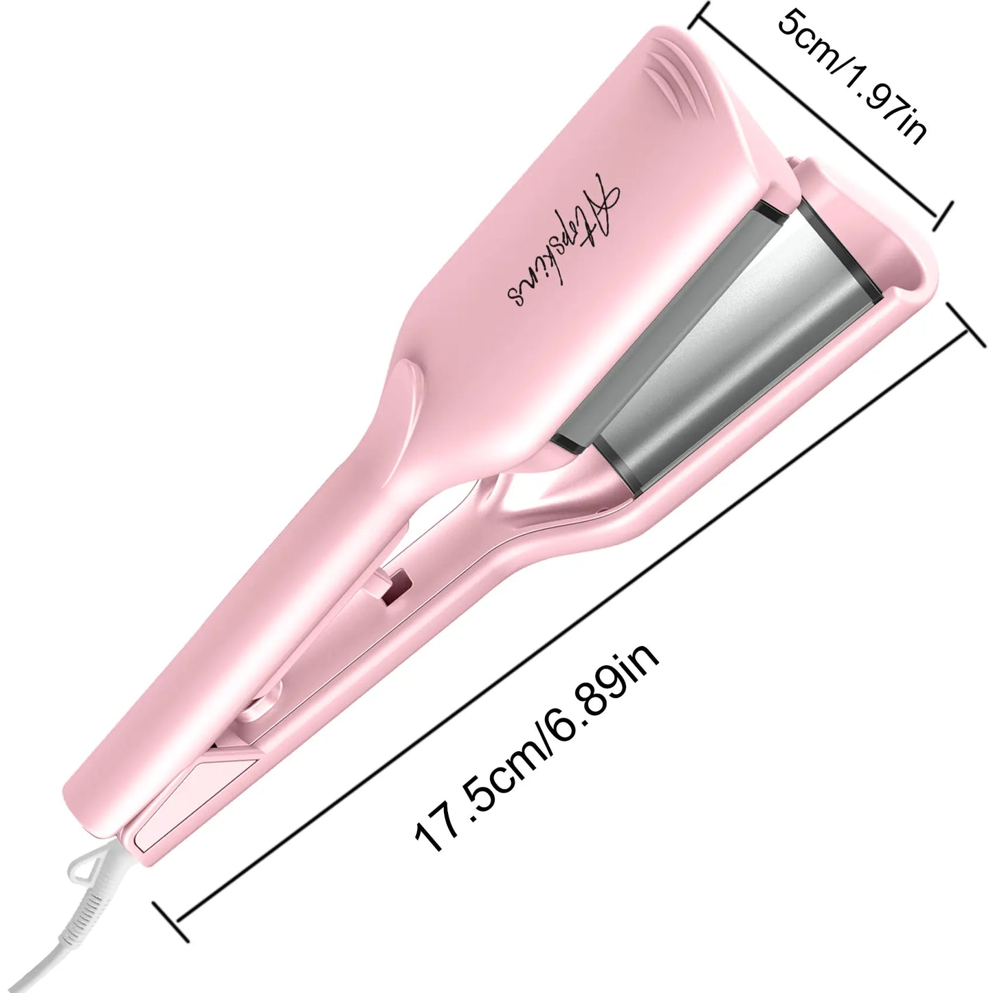 Ionic Deep Waver – Effortless Beachy Wave Curler – Pink, Creates Natural Voluminous Curls – Hair Styling Made Easy