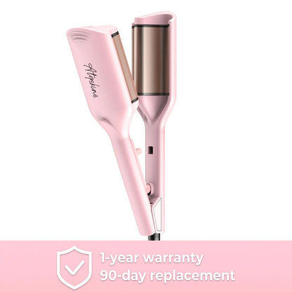 Ionic Deep Waver – Effortless Beachy Wave Curler – Pink, Creates Natural Voluminous Curls – Hair Styling Made Easy