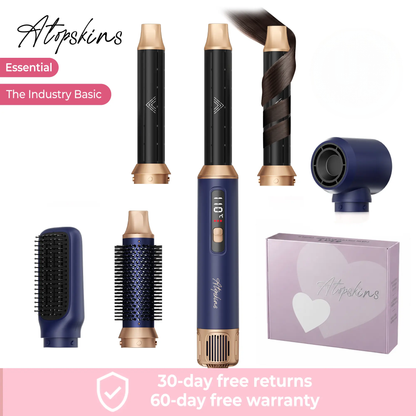 5-in-1 Salon Air Styler – Hot Air Brush, Ultra-Light – Curling & Hair Tools Set – 30-Day Warranty Included