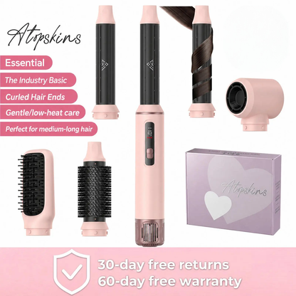 5-in-1 Salon Air Styler – Hot Air Brush, Ultra-Light – Curling & Hair Tools Set – 30-Day Warranty Included