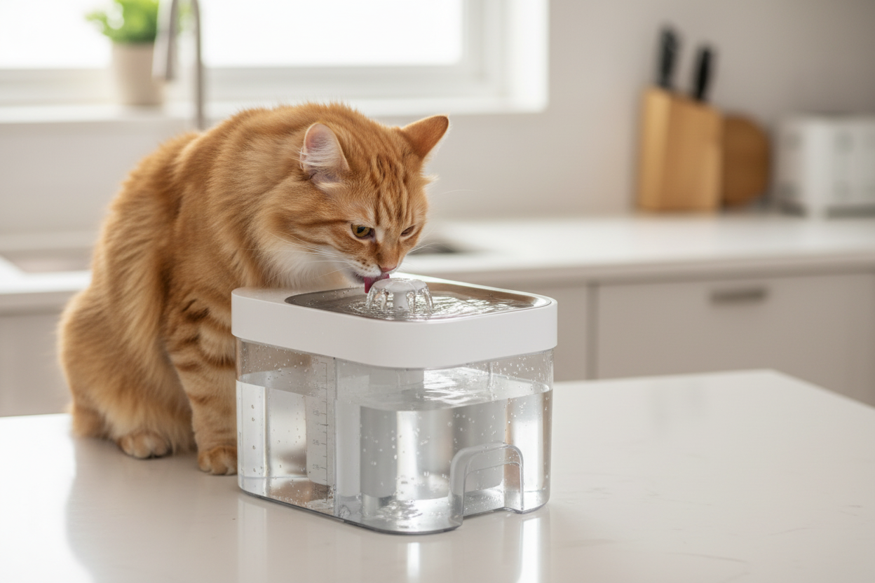 Smart Pet Water Fountain in Use